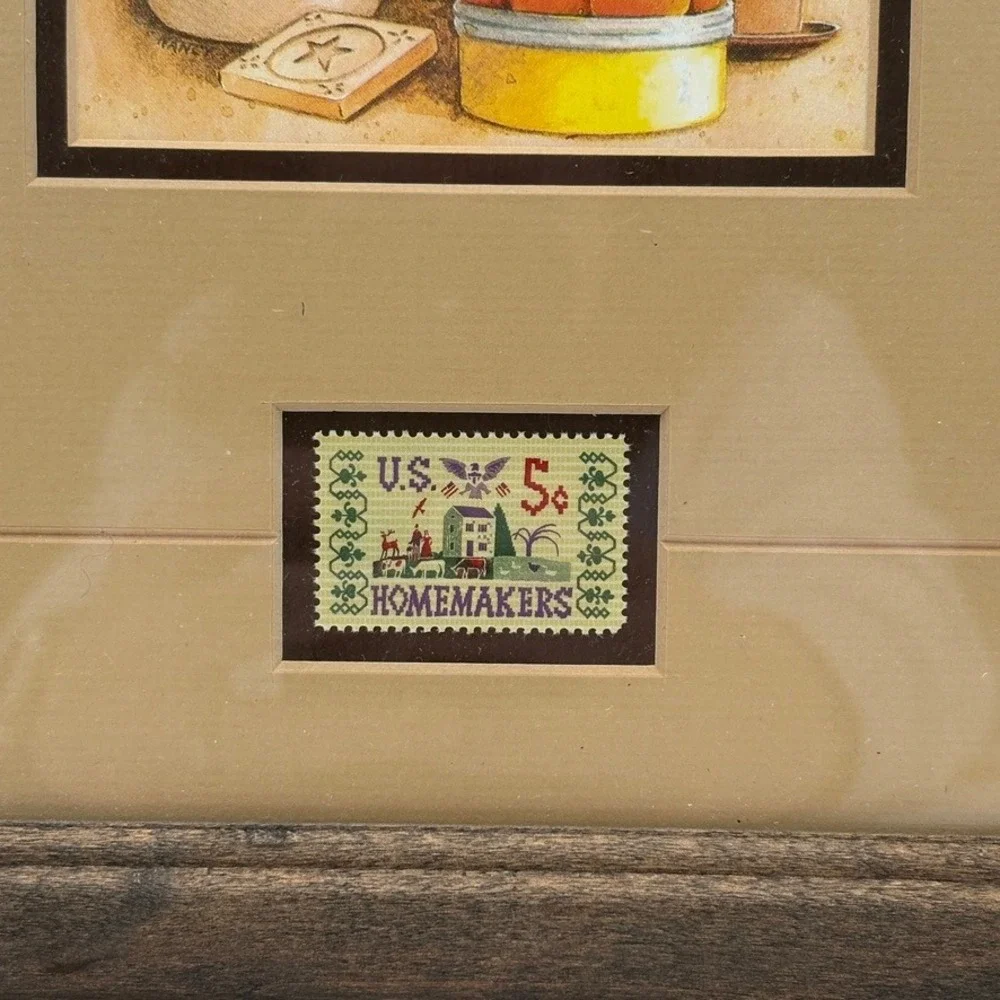 Vintage Cottage Kitchen Wall Art Friendship Recipe 1964 Homemakers Stamp 10.5x14